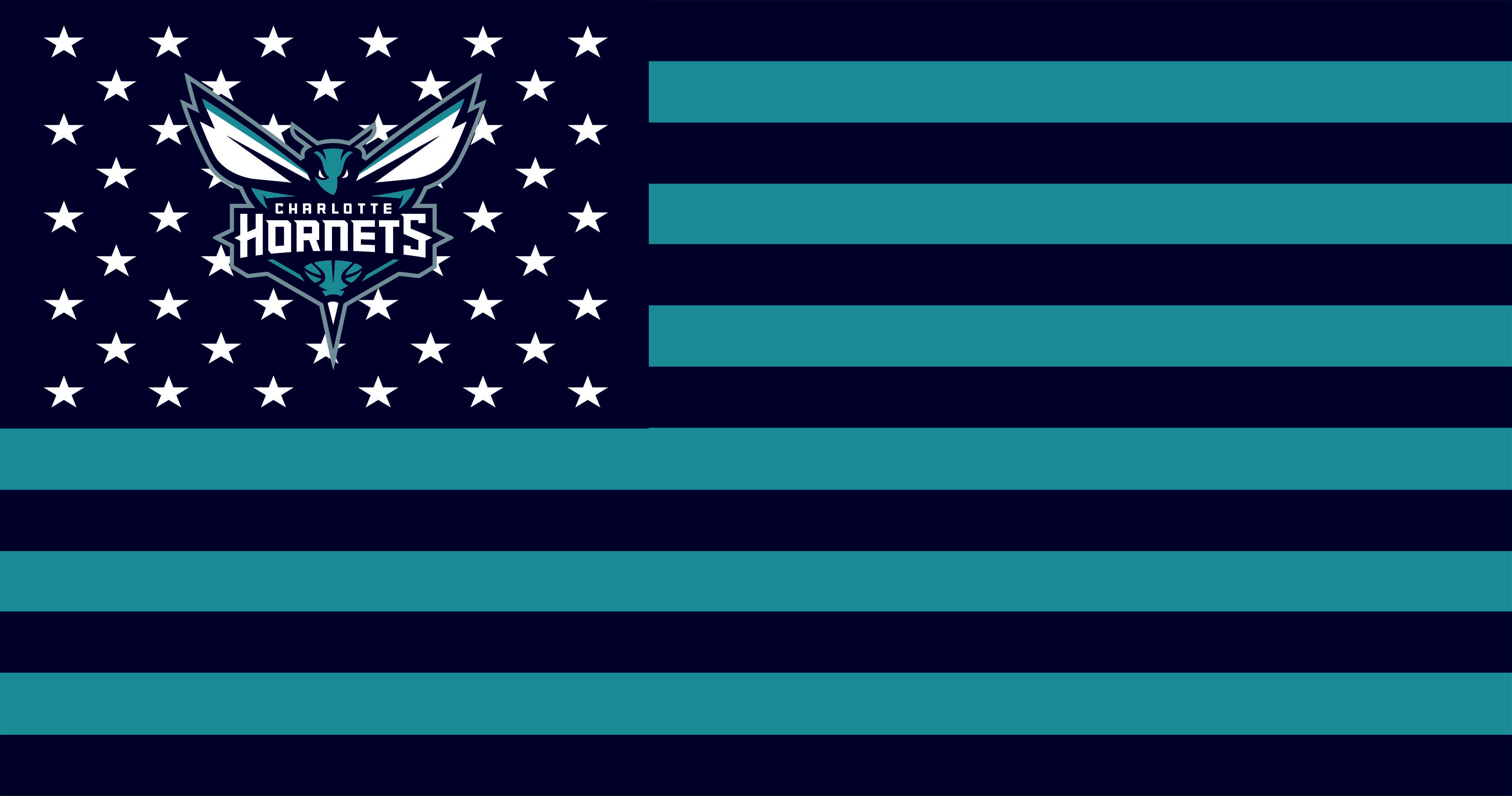 Charlotte Hornets Flag001 logo vinyl decal